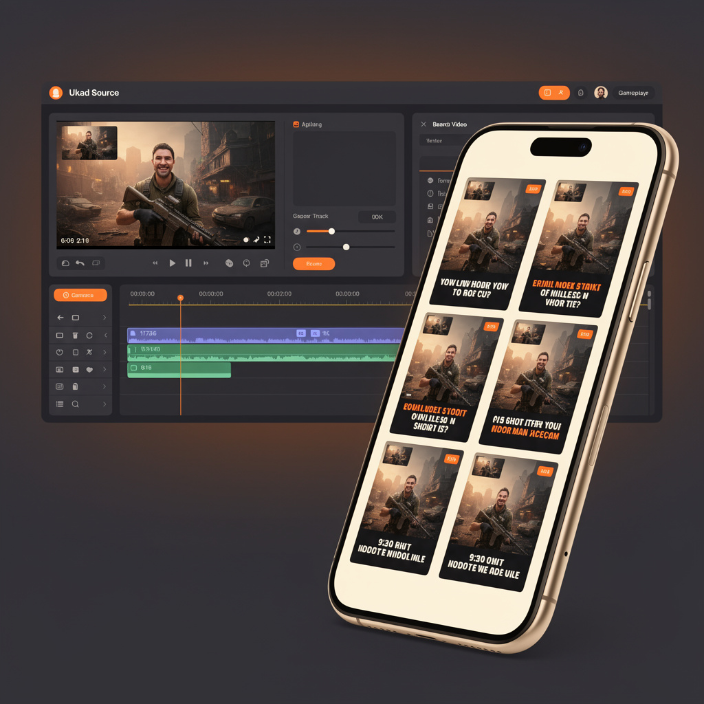 Układ Stream — facecam na górze, gameplay poniżej